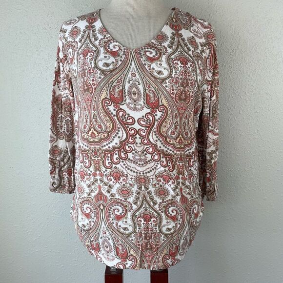 Chico's Tops - Chicos V-Neck Paisley Blouse Top Size 2 EUC